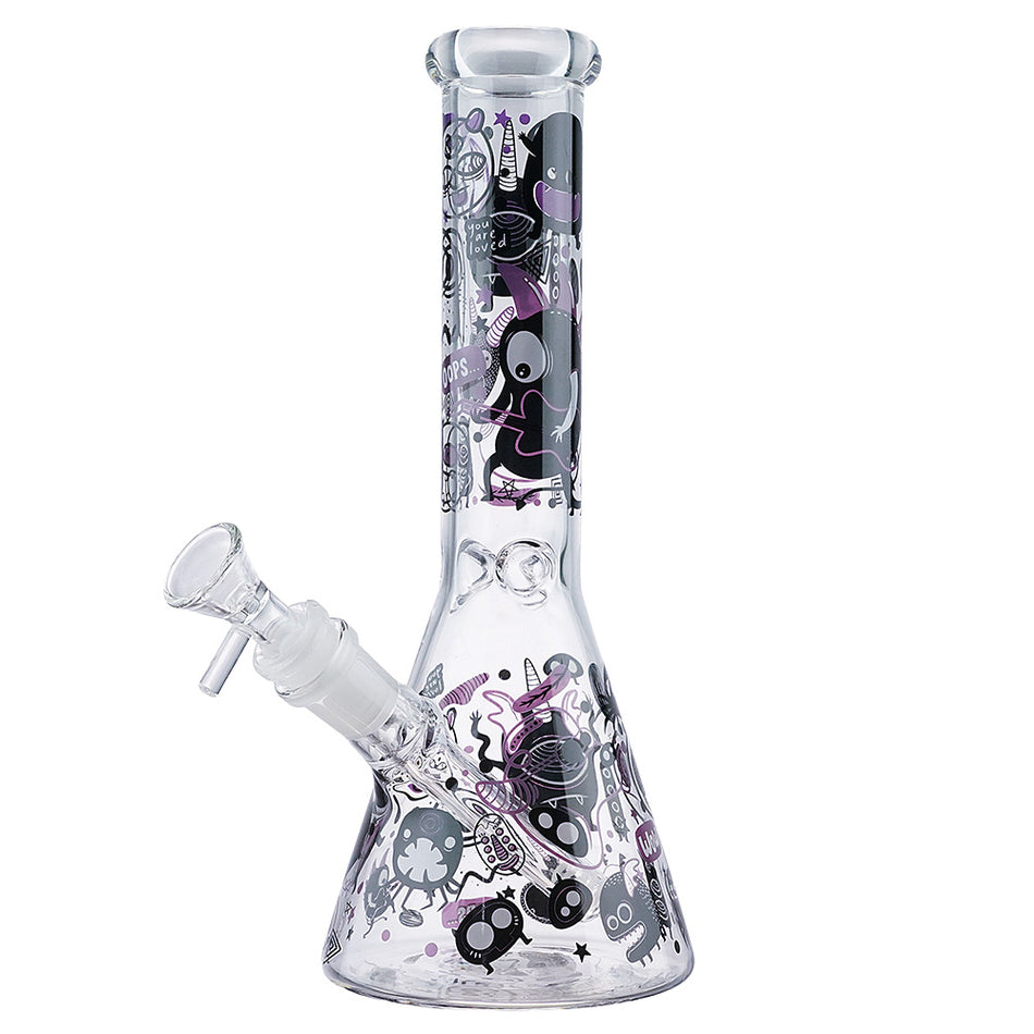 (WATER PIPE) 10" MONSTER GRAFFITTI - PURPLE