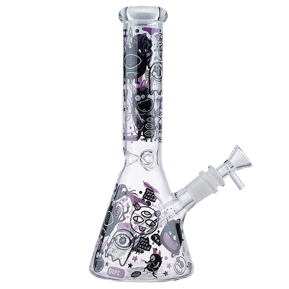 (WATER PIPE) 10" MONSTER GRAFFITTI - PURPLE