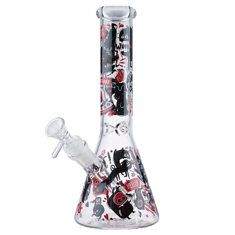 (WATER PIPE) 10" MONSTER GRAFFITTI - RED