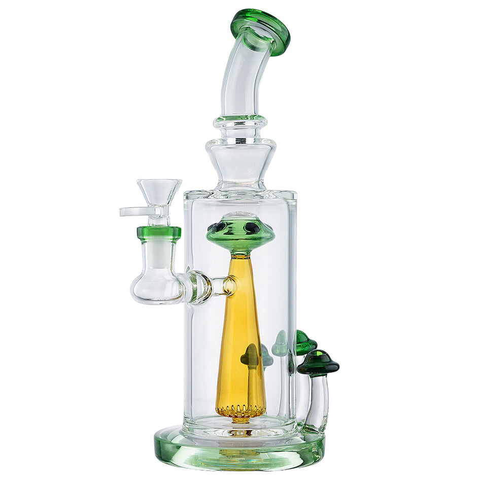 (WATER PIPE) 9" UFO SPACE CITY - GREEN