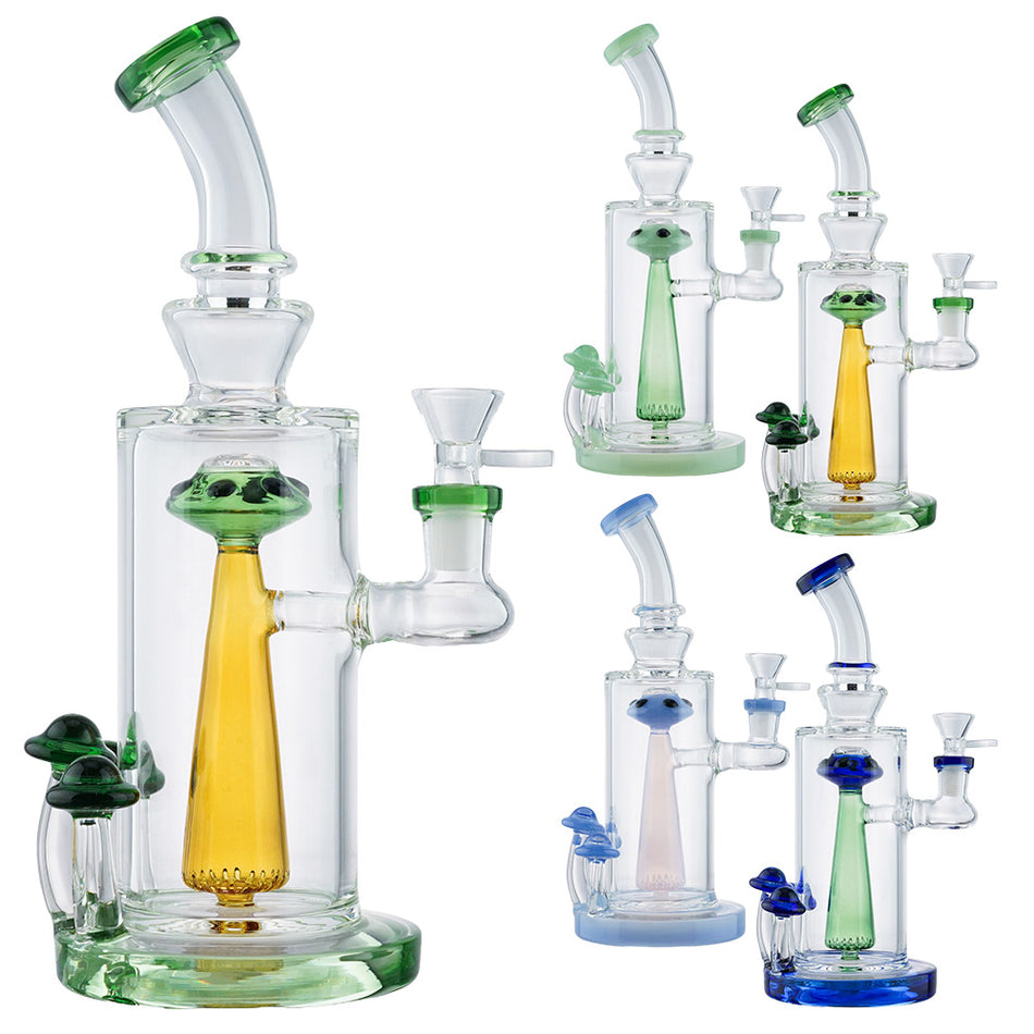 (WATER PIPE) 9" UFO SPACE CITY - JADE BLUE