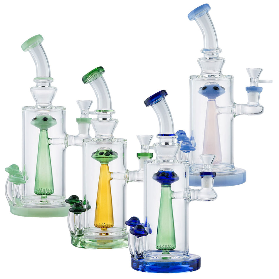 (WATER PIPE) 9" UFO SPACE CITY - GREEN