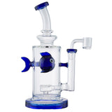 (WATER PIPE) 8.5" SWIMMING FISH - BLUE