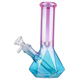 (WATER PIPE) 8" POLYGON BASE - PINK BLUE
