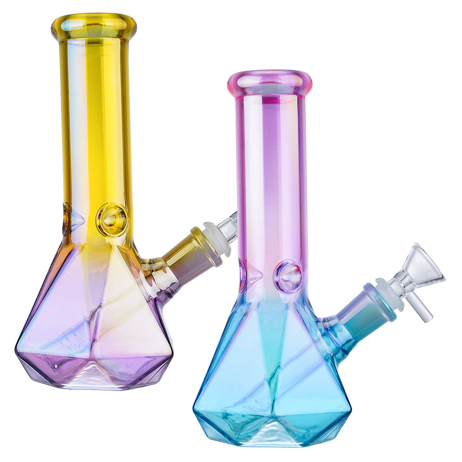 (WATER PIPE) 8" POLYGON BASE - PINK BLUE