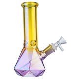 (WATER PIPE) 8" POLYGON BASE - YELLOW PINK