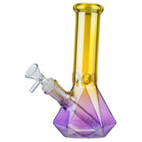 (WATER PIPE) 8" POLYGON BASE - YELLOW PINK