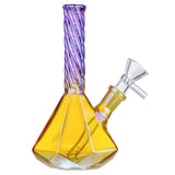 (WATER PIPE) 6.5" TWISTED MOUTHPIECE OCTAGON BASE - YELLOW