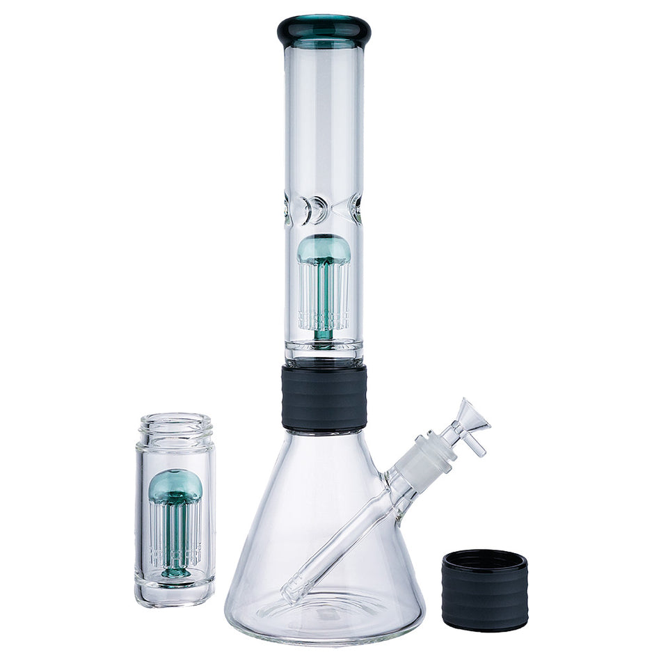 (WATER PIPE) 20.5" MODULAR SERIES 3 PCS BEAKER - TEAL