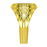 (BOWL) 14MM SQUARE AQUA DROP - YELLOW