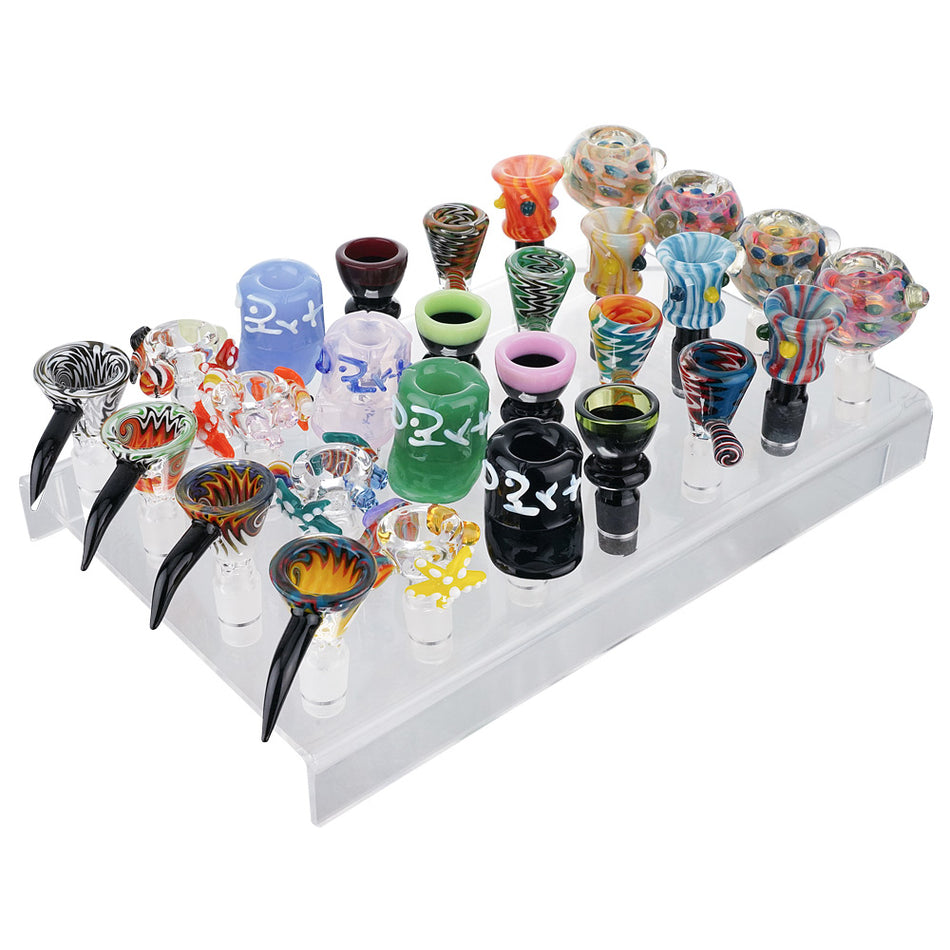 (BOWL SET) 14mm HIGH END BOWL WITH ACRYLIC DISPLAY 28CT - TYPE B