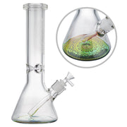 (WATER PIPE) 12" SAND BLASTED 9mm THICK BEAKER WITH RAINBOW - B