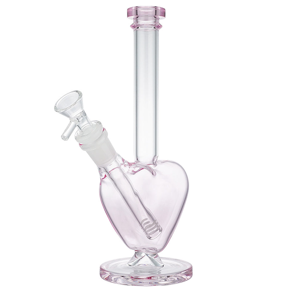 (WATER PIPE) 10" LOVE HEART - PINK