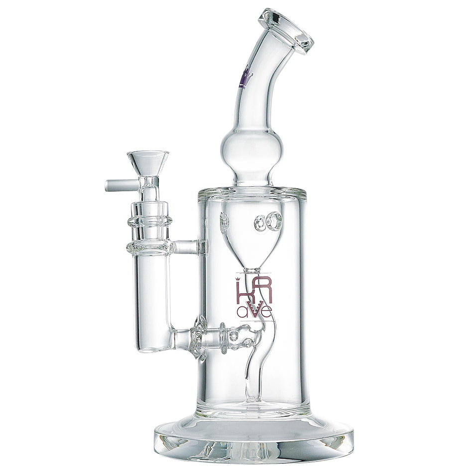 (WATER PIPE) 10" KRAVE INCYCLER - CLEAR PURPLE