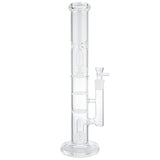 (WATER PIPE) 15.9" SOLID MULTI PERC - CLEAR