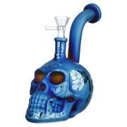 (RIG) 7.5" SHINY SANDBLASTED SKULL - BLUE