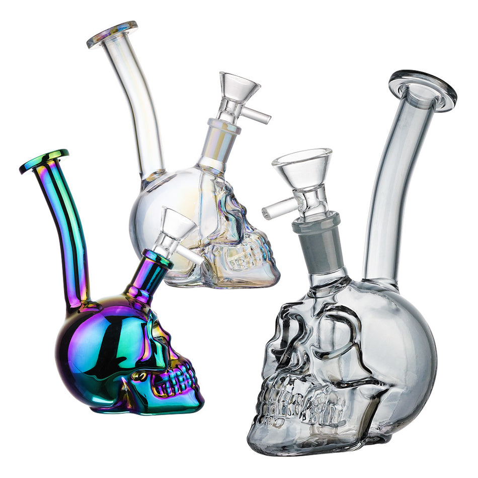 (RIG) 5.5 INCH SKULL - RAINBOW CLEAR