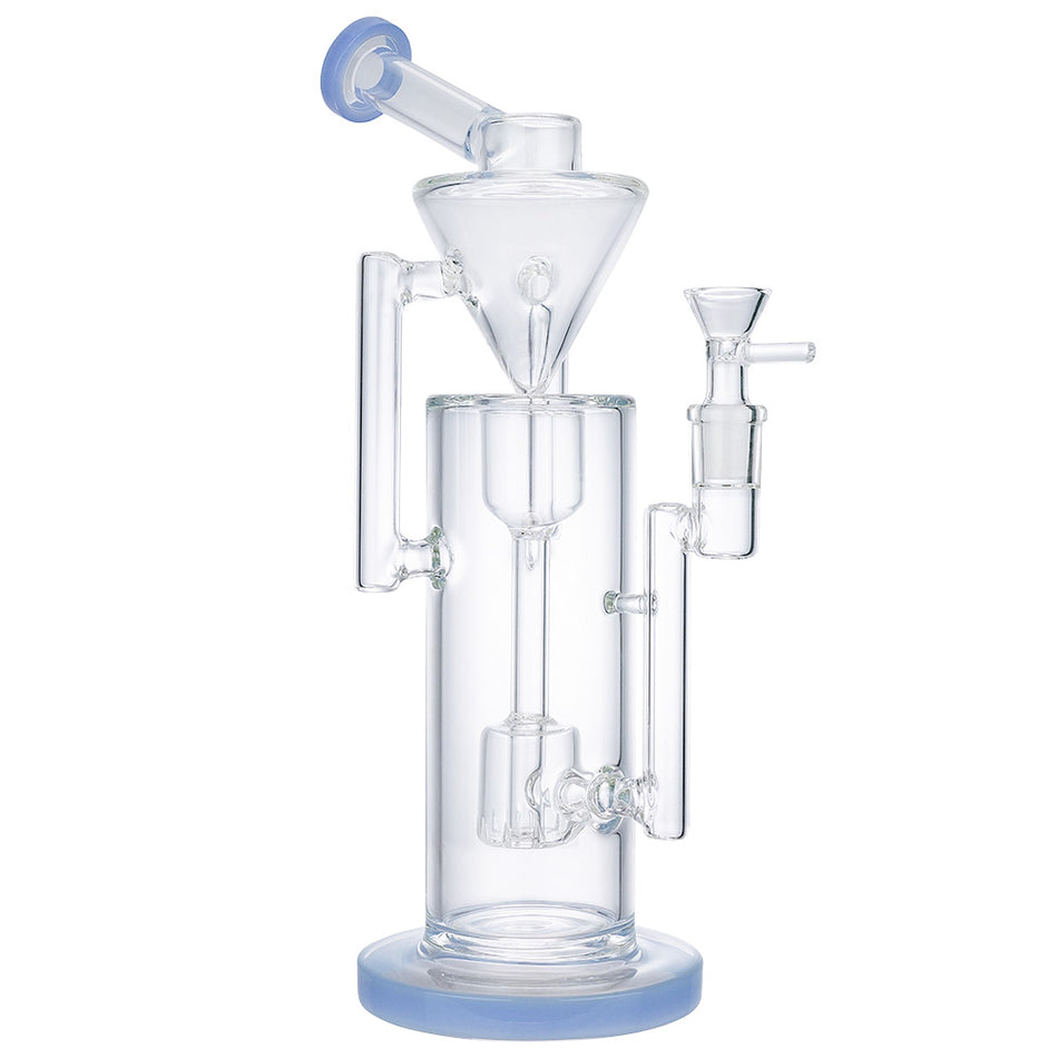 (WATER PIPE) 12.5" WATER DROPPER WITH HANDLES - JADE BLUE