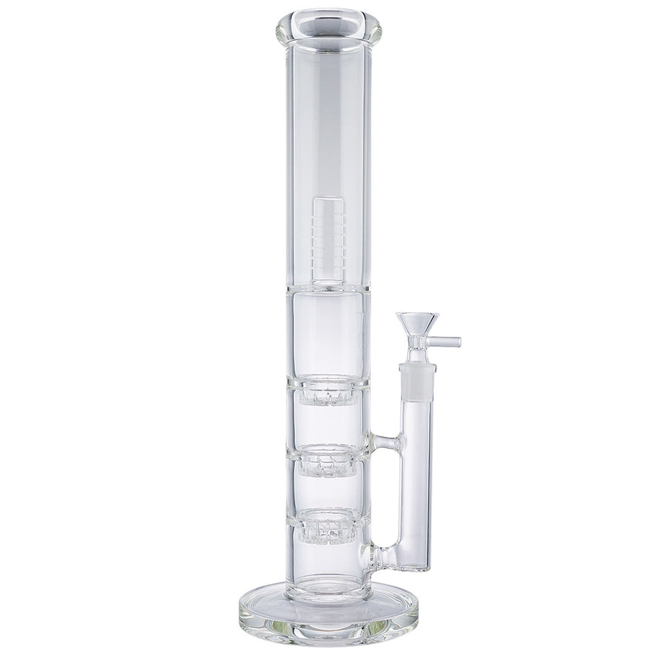 (WATER PIPE) 15" TRIPLE DIFFUSER TUBE - CLEAR
