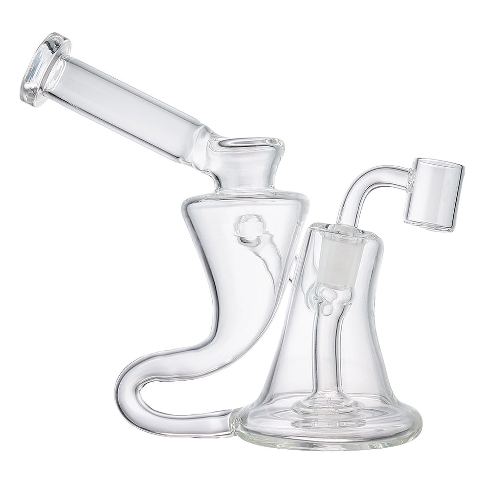 (WATER PIPE) 6" HIGH END "SIDE WINDER" - CLEAR