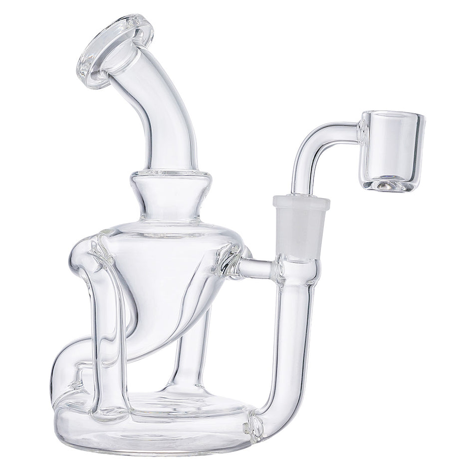 (WATER PIPE) 5.2" HIGH END "FLOW RECYCLER" - CLEAR