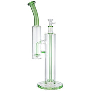 (WATER PIPE) 9" DOUBLE PERC AND DOUBLE BODY - GREEN