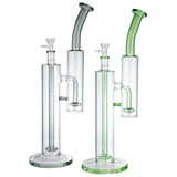 (WATER PIPE) 9" DOUBLE PERC AND DOUBLE BODY - GREEN