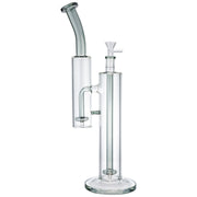 (WATER PIPE) 9" DOUBLE PERC AND DOUBLE BODY - SMOKEY GREY