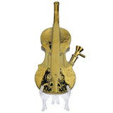 (WATER PIPE) 11" CELLO DESIGN WITH STAND - GOLDEN