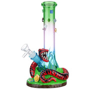 (WATER PIPE) 10" SNAKE CLAY ART - RED GREEN