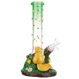 (WATER PIPE) 10" MAD SQUIRREL CLAY ART - YELLOW GREEN