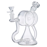 (WATER PIPE) 8" HIGH END "CAPSULE RECYCLER" - CLEAR