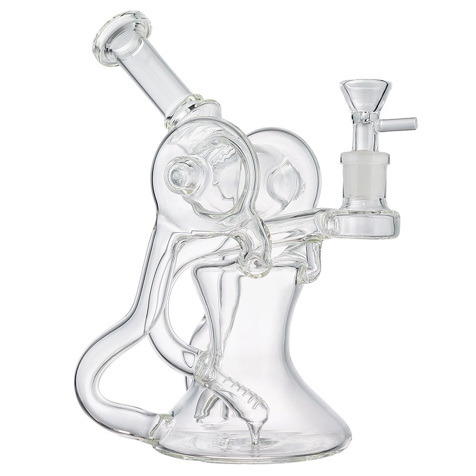 (WATER PIPE) 9.5" HIGH END "REACTOR RECYCLER" - CLEAR
