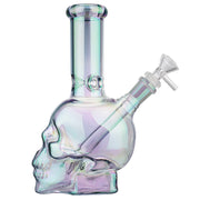 (WATER PIPE) 8.5" SKULL - CLEAR GREEN