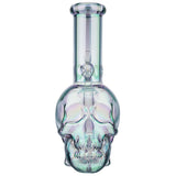 (WATER PIPE) 8.5" SKULL - CLEAR GREEN