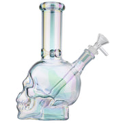 (WATER PIPE) 8.5" SKULL - CLEAR PURPLE