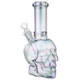 (WATER PIPE) 8.5" SKULL - CLEAR PURPLE