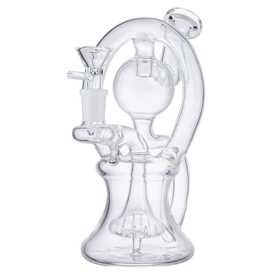 (WATER PIPE) 8.5" HIGH END "ORBIT RECYCLER" - CLEAR