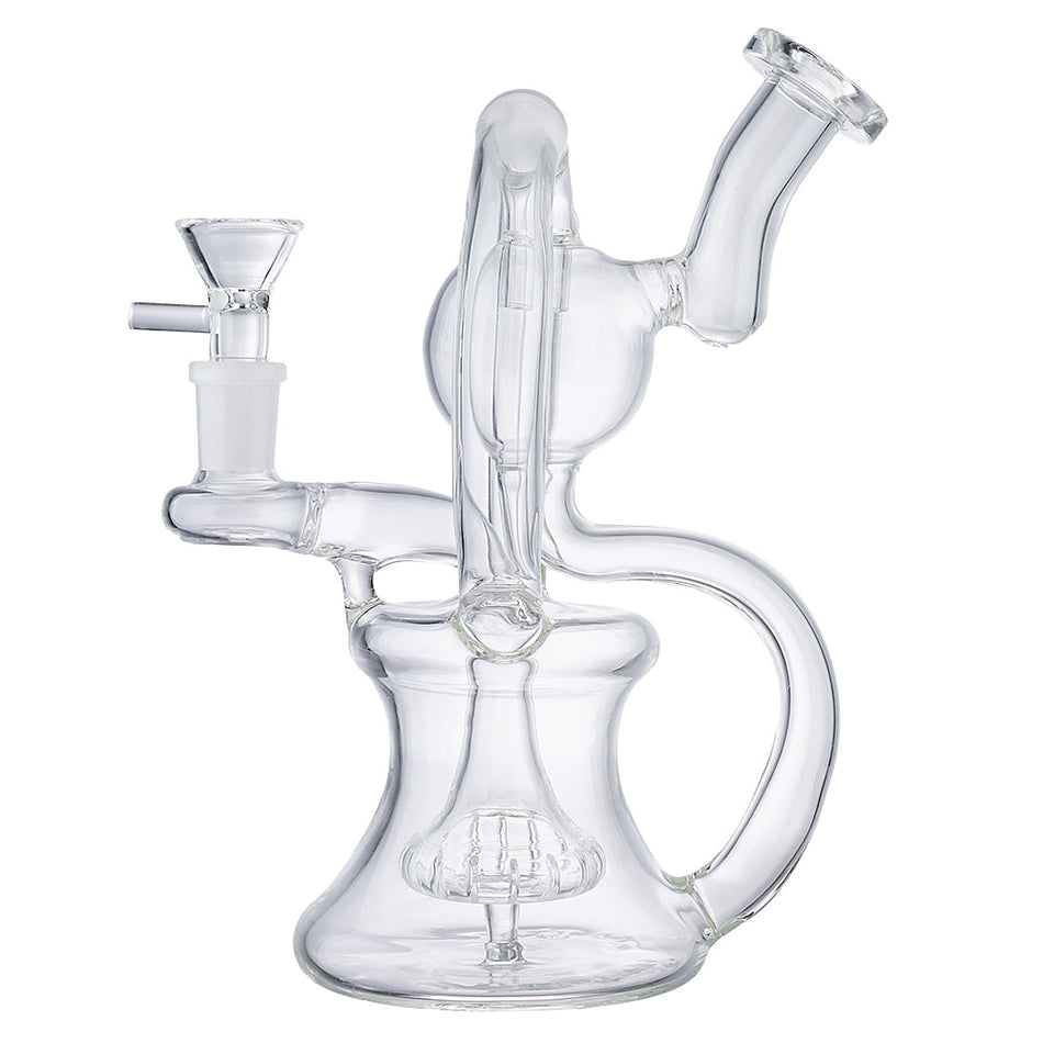 (WATER PIPE) 8.5" HIGH END "ORBIT RECYCLER" - CLEAR