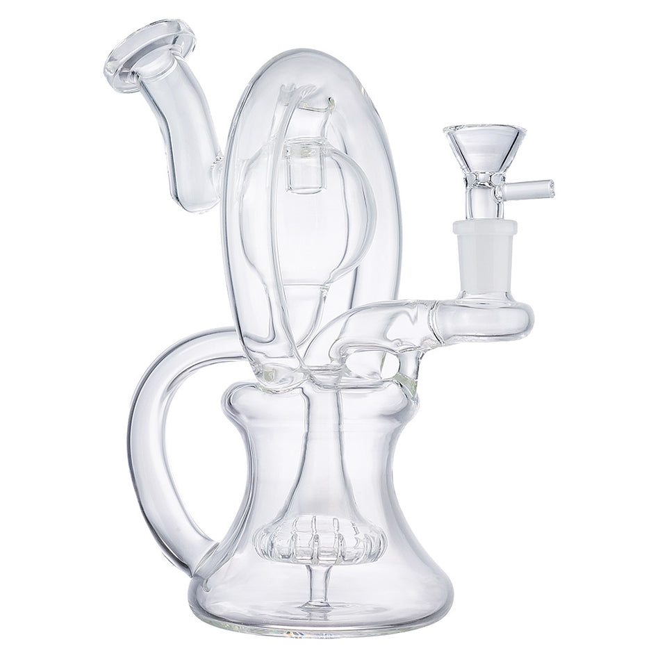 (WATER PIPE) 8.5" HIGH END "ORBIT RECYCLER" - CLEAR