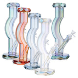 (WATER PIPE) 12" BENDED DIAMOND - CLEAR PURPLE