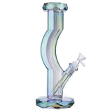 (WATER PIPE) 12" BENDED DIAMOND - CLEAR PURPLE