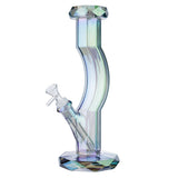 (WATER PIPE) 12" BENDED DIAMOND - CLEAR PURPLE