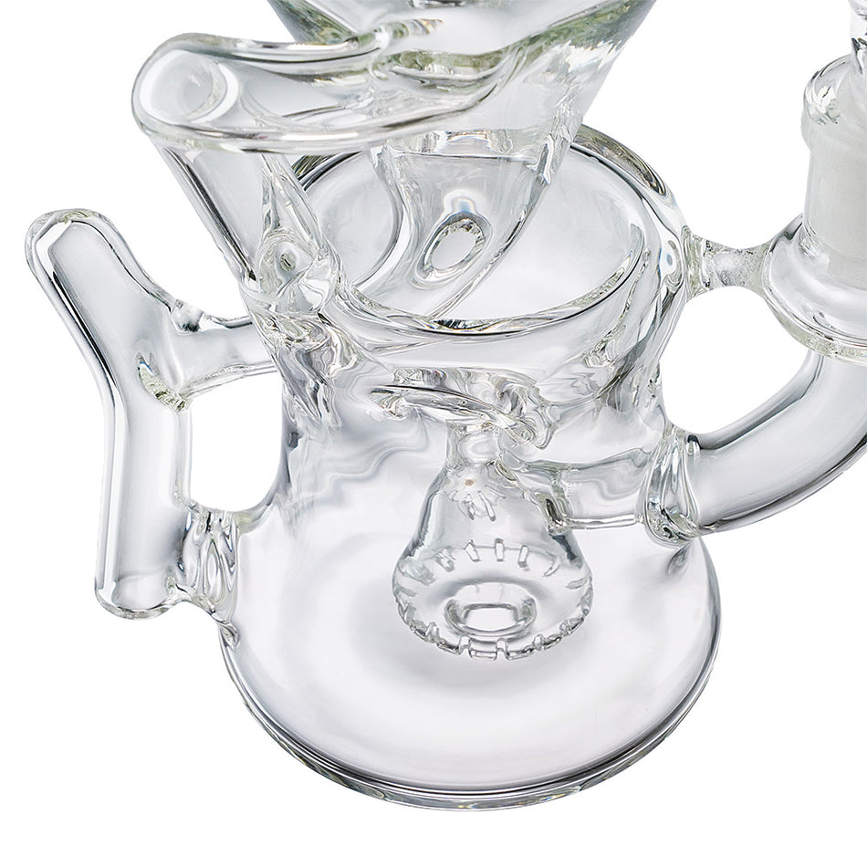 (WATER PIPE) 8" HIGH END "VORTEX RECYCLER" - CLEAR