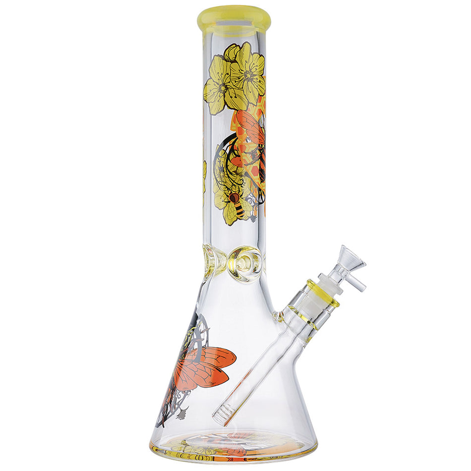 (WATER PIPE) 14" HONEY BEE 7mm THICK - YELLOW