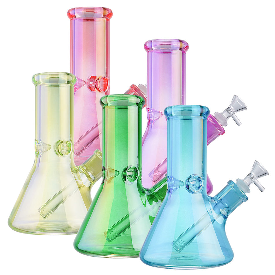 (WATER PIPE) 8" SEE THROUGH COLOR 7mm THICK - BLUE