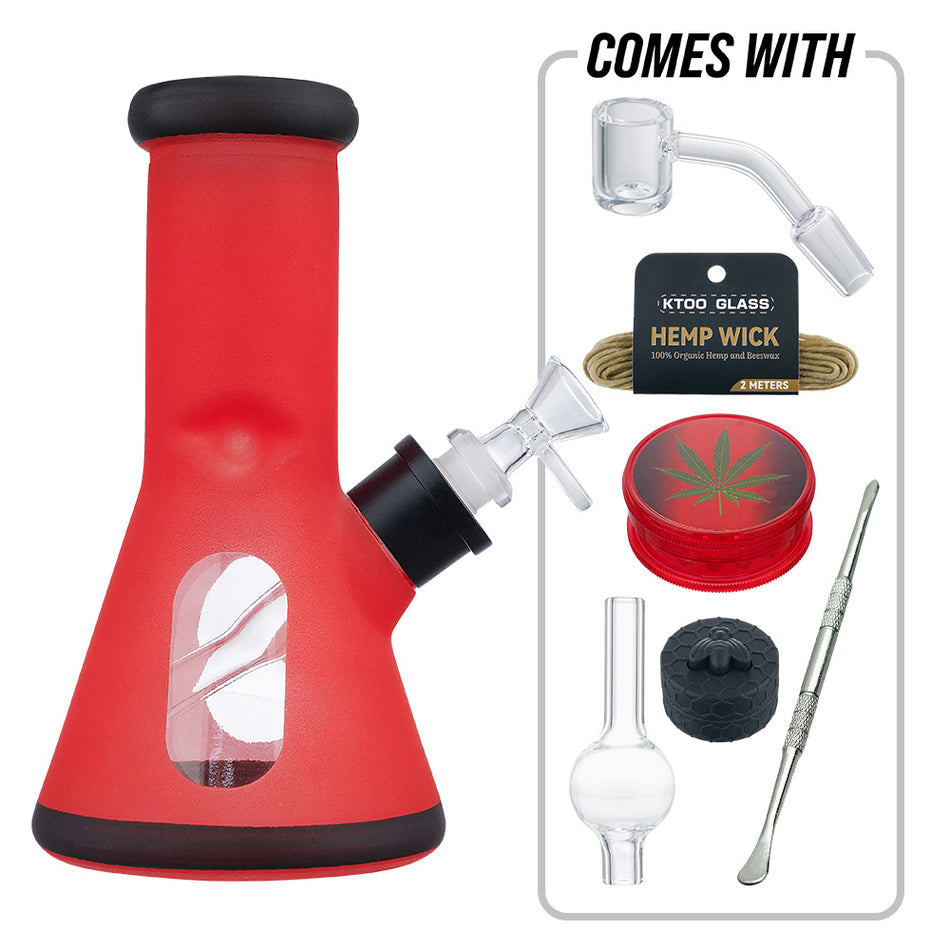 (WATER PIPE) 8" KTOO BEAKER SET FTZ079 - RED