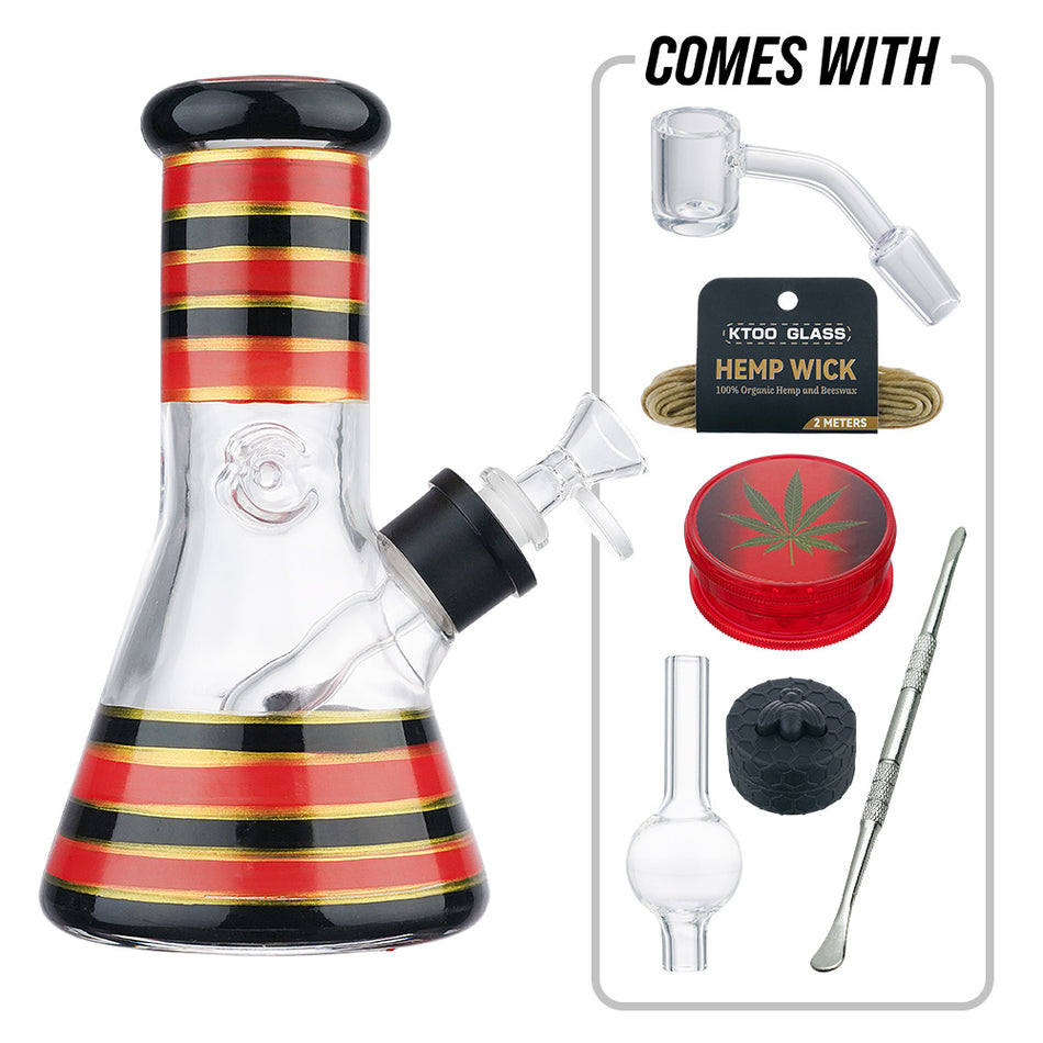 (WATER PIPE) 8" KTOO BEAKER SET FTZ084 - RED