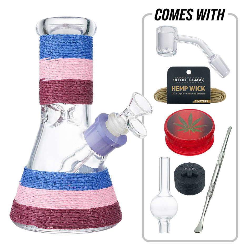 (WATER PIPE) 8" KTOO BEAKER SET FTZ089 - BLUE