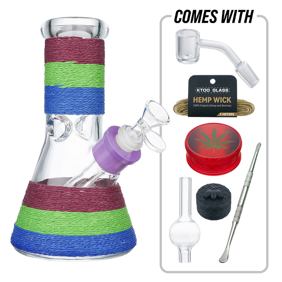 (WATER PIPE) 8" KTOO BEAKER SET FTZ089 - PURPLE